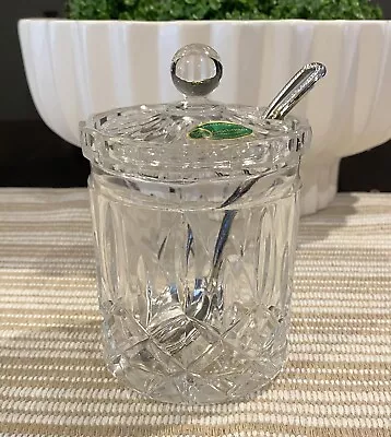 Vintage Shannon Crystal Mustard Jam Jar With Lid And Spoon NIB Germany  • $25