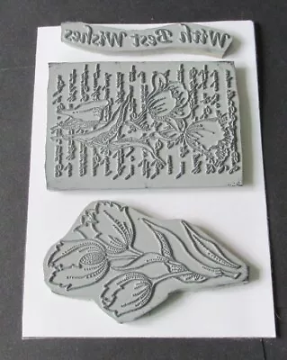 £2.95 • Buy Ilusive Images Collection Of 3 Floral Themed Stamps For Cardmaking
