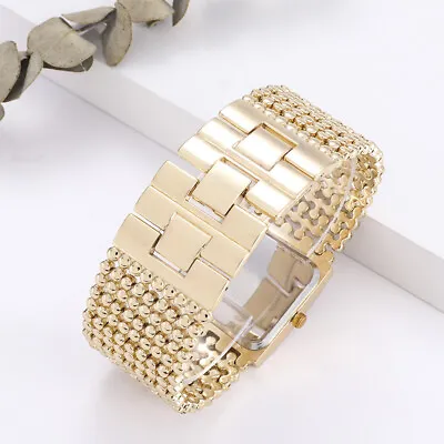 Designer Style Ladies Square Shape Fashion Bling Watch GOLD/Silver Women's Watch • £11.99