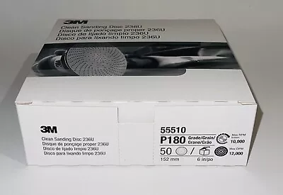$24.89 • Buy 50 Pcs 3M P180 Grit Clean 6” Sanding Disc 55507 Hookit SandPaper 236U Pack Gold