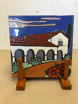 Pacific Blue Tile Trivet Hand Painted California Missions  • $29.99