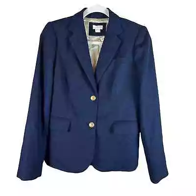 J.Crew Wool Blend Schoolboy Blazer Suit Coat Jacket Navy Academia Size 4 Small • $50