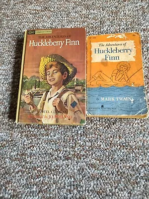 Lot Of 2 Vintage The Adventures Of Huckleberry Finn By Mark Twain 1960 1963 • $4.99