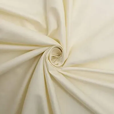 Cotton Sateen Curtain Lining Fabric Ivory Cream Twill 54  Wide Per 1m Metre • £3.79