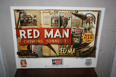 Vintage Red Man Chewing Tobacco Poster Estate Find NOS 23  X 17 X .01” • $29.99