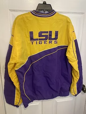 LSU Jacket 58 Sports Mens Medium Purple Gold Pullover Windbreaker Mens M • $25