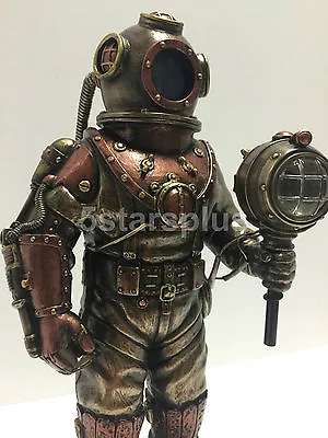 Steampunk Skeleton In Diving Bell With Light Figure Sculpture Statue Decor • $96.99