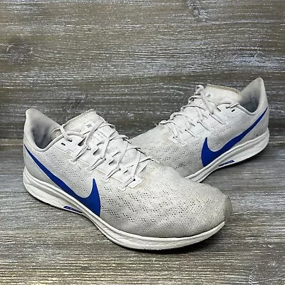 Nike Air Zoom Pegasus 36 White Blue Running Shoes AQ2203-005 Mens Size 13 • $27.99