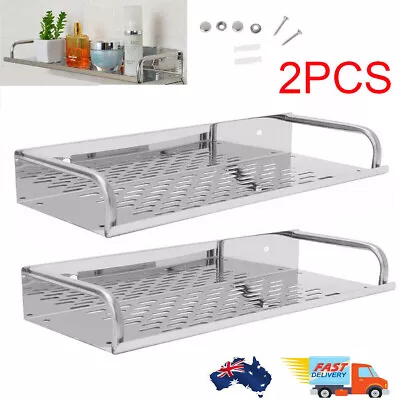 2x Bathroom Shower Shelf Shampoo Soap Holder Storage Rack Organiser Caddy Basket • $26.39