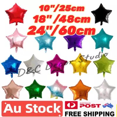 $7.90 • Buy Star Helium Foil Balloons 25cm-60cm Wedding Birthday Party Decor Balloon
