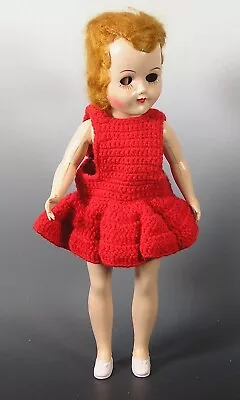 Hard Plastic 12   Doll With 8 Handmade Knitted Outfits 1950s • $25