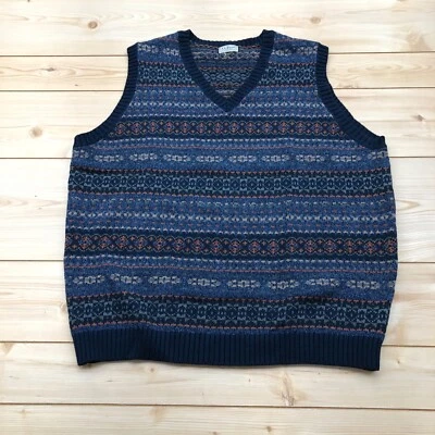 $35 • Buy L.L.Bean Blue Sleeveless V-Neck Heavy Weight Vest Sweater Adult Size 2XL