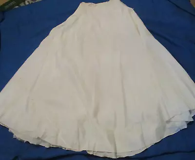 Antique  Vintage Ladies Women's Ivory Long Underskirt Edwardian ? Bridal Evening • £17.75