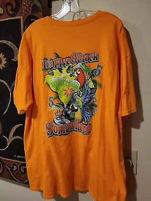 Margaritaville 5 O'Clock Somewhere T-Shirt 100% Cotton Orange Crewneck Men’s 2XL • $4.30