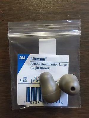 $12.99 • Buy 3M Littmann 51161 Large Light Brown Soft Sealing Eartips  ***FREE SHIPPING***