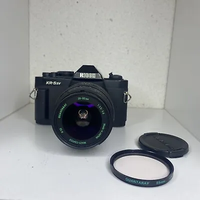 Ricoh KR-5 SV 35mm SLR Camera With  F 28-80mm Quantaray Zoom Lens TESTED • $32.99