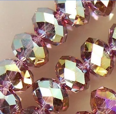 1000 Pcs 3x4mm Faceted Purple Multicolor Crystal Rondelle Gems Loose Beads  • $6.29