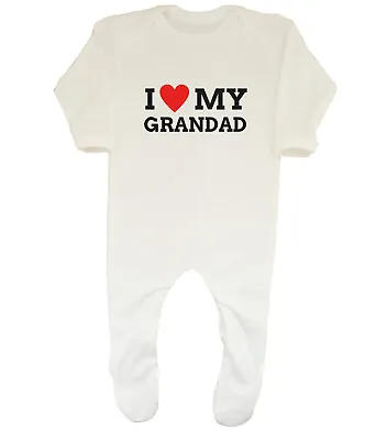 I Love My Grandad Baby Grow Sleepsuit Grandpa Gramps Pops Boys Girls Gift • £9.99