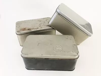 3 Vintage Rectangle Dixie Mix Fruit Cake Tin Camel Metal Box Camel Tin Canister • $15