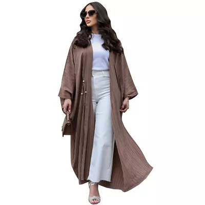 Dubai Kaftan Open Cardigan Abaya Women Muslim Maxi Dress Dress Loose Arab Robe • $51.43