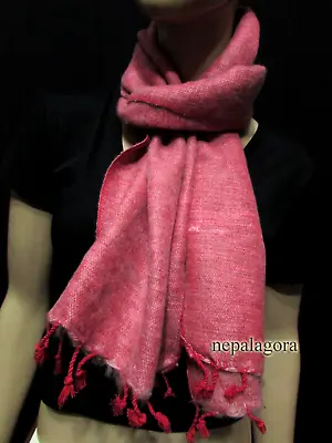 Mu43 Handloom Himalayan Yak Wool Reversible Soft Neck Wrap Muffler Scarf Nepal • $18.23