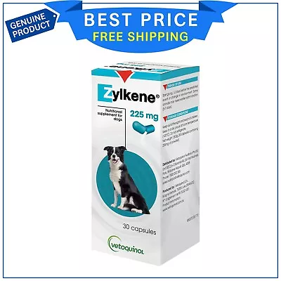 ZYLKENE Nutritional Supplement For Dogs 10 To 30 Kg 225 MG 30 Capsules • $71.99