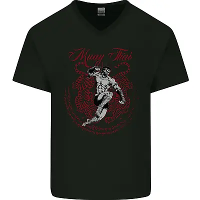Muay Thai Tiger Warrior MMA Martial Arts Mens V-Neck Cotton T-Shirt • £8.99