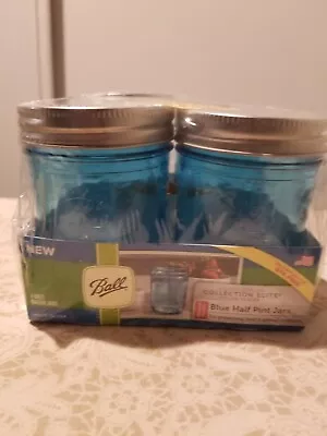 Ball 1/2 Pint Collection Elite Blue Canning Jar ~ 4 X 8oz Jars • $8