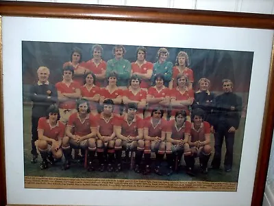 Glass Framed Manchester United Football Squad Picture 1975/76   Collection Only  • £10.30