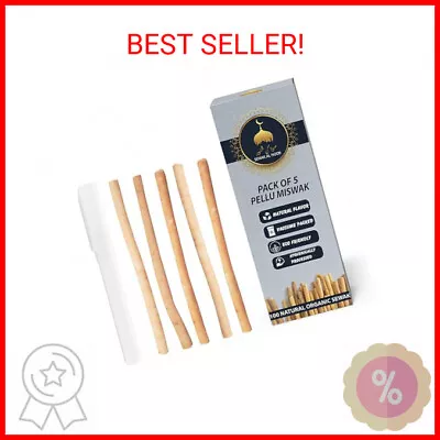 Sewak Al Noor Pack Of 5 Miswak Sticks For Teeth With Holder - Vacuum Sealed Natu • $9.89