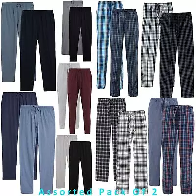 2 Pack M&S Mens Check Brushed Fleece Flannel Pyjama Bottoms Cotton PJ's Trousers • £13.99