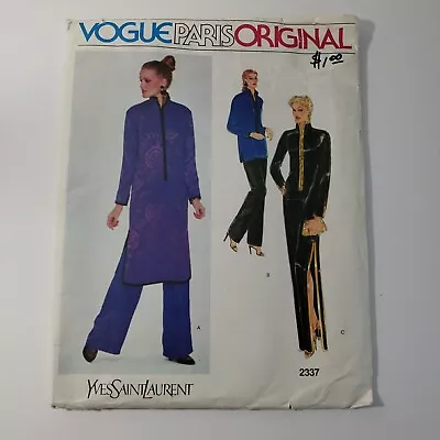 Vogue Paris Original 2337 Yves Saint Laurent Tunic Dress Sewing Pattern Size 6 • $9.99