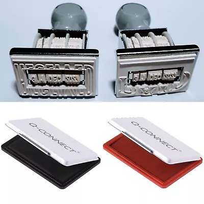 £4.99 • Buy Manual Rubber Stamp Date Month Year With  Word Paid Received  Q-Connect Ink Pad