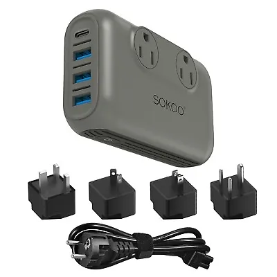 230W Voltage Converter Transformer 220V To 110V Step Down 4 USB Travel Charger • $29.69