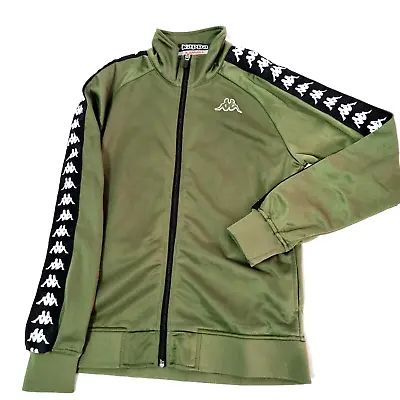 Kappa Men Size XS Track Jacket Green Black White Full Zip Long Sleeve Collared • $42.34