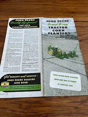 John Deere 2 & 4 Row Tractor Corn Planter For 1949 Brochure FCCA • $19.99