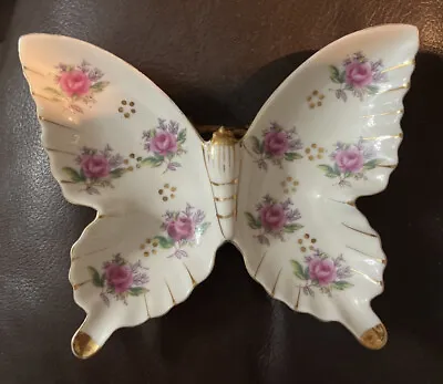Vintage Butterfly Shaped Porcelain Trinket Dish Jewelry Holder Hang Up Or Table • $7.99