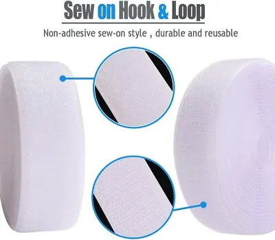 2  Velcro® Brand White MIL-SPEC Hook And Loop Set - SEW-ON TYPE - 4 FEET • $13.95