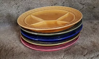 VTG Lot Of 5 Sarreguemines FRANCE Glazed Divided Fondue Plates - 9.25  • $30