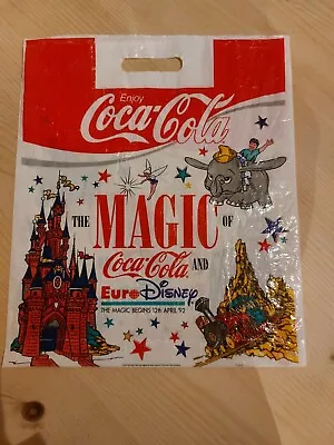 Vintage Coca Cola Euro Disney Plastic Carrier Bag • £6.80