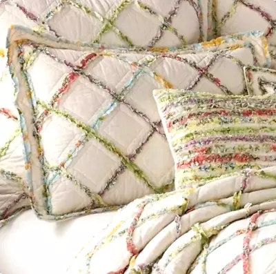 Standard Size - Ruffled Garden Quilt Pillow Sham - Laura Ashley Home - New • $27.99