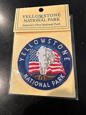 Yellowstone National Park Geyser Patch Embroidered Iron-On Applique USA Flag • $4.95