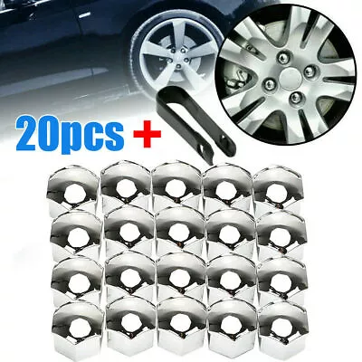 17mm Silver Chrome Car Hub Screw Cover Auto Wheel Nut Caps Bolt Rims Accessories • $8.78