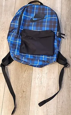 Nike Sportswear Heritage 2.0 Backpack Plaid Blue Black BA5880-011 Gym Bag School • $18.99