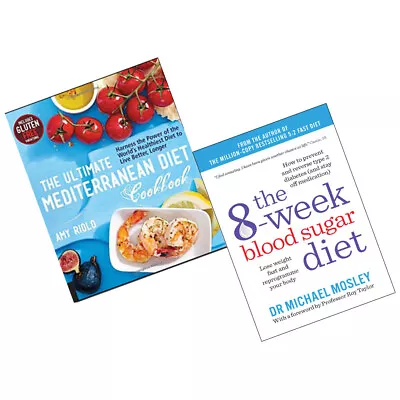 8-Week Blood Sugar Diet Ultimate Mediterranean Cookbook 2 Books Set New • £15.39