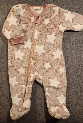 Next Unisex Baby Fleece Sleepsuit Newborn Upto 1m 10lb Babygrow (296) • £4.50