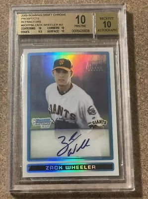 2009 Zack Wheeler 1st Bowman Chrome Refractor Rookie/Auto Card!! /500 • $2500