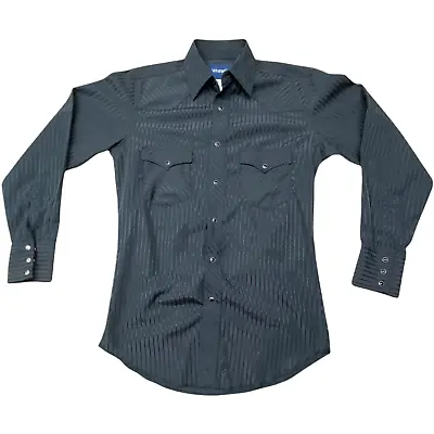 Wrangler Western Fit Light Weight Black Pearl Snap Long Sleeve Button Down  L • $17.99