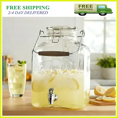 Better Homes & Gardens 2 Gallon Glass Beverage Dispenser With Glass Clamp Lid • $13.71