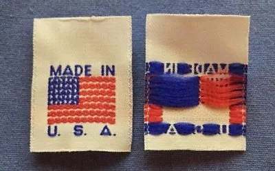 500Pcs Made In U.S.A Blue White Woven Garment Clothing Label American Flag • $24.99